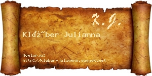 Kléber Julianna névjegykártya
